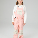 Ski Wear Snowboard Gear Color-Block Kids Ski Bib