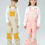 Ski Wear Snowboard Gear Color-Block Kids Ski Bib