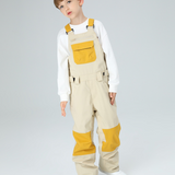 Ski Wear Snowboard Gear Color-Block Kids Ski Bib