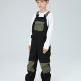 Ski Wear Snowboard Gear Color-Block Kids Ski Bib