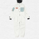 Ski Wear Color-blocking Pockets Jumpsuit Snow Suit -Unisex