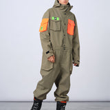 Ski Wear Color-blocking Pockets Jumpsuit Snow Suit -Unisex