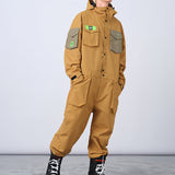 Ski Wear Color-blocking Pockets Jumpsuit Snow Suit -Unisex