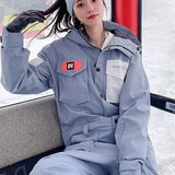 Ski Wear Color-blocking Pockets Jumpsuit Snow Suit -Unisex
