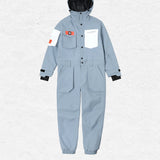 Ski Wear Color-blocking Pockets Jumpsuit Snow Suit -Unisex