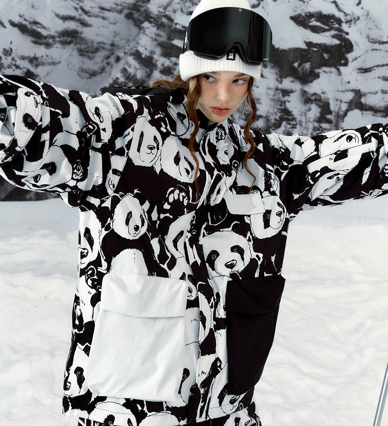 Ski Wear Panda Jacket&Bibs Snow Suit -Unisex (Single Unit Available)
