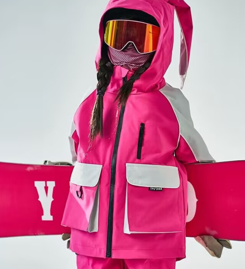 Ski Wear Waterproof Reflective Kids Snow Suit Jacket&Bibs (Single Unit Available)