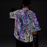 Techwear Colorful Reflective Cardigan Kimono Jacket