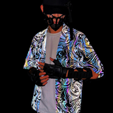 Techwear Colorful Reflective Cardigan Kimono Jacket