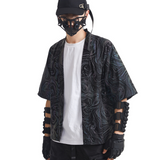 Techwear Colorful Reflective Cardigan Kimono Jacket