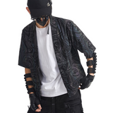Techwear Colorful Reflective Cardigan Kimono Jacket