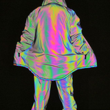 Techwear Colorful Reflective Hooded Jacket