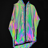 Techwear Colorful Reflective Hooded Jacket