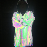 Techwear Colorful Reflective Hooded Jacket