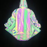Techwear Colorful Reflective Hooded Jacket