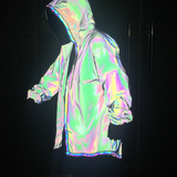 Techwear Colorful Reflective Hooded Jacket