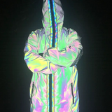 Techwear Colorful Reflective Hooded Jacket