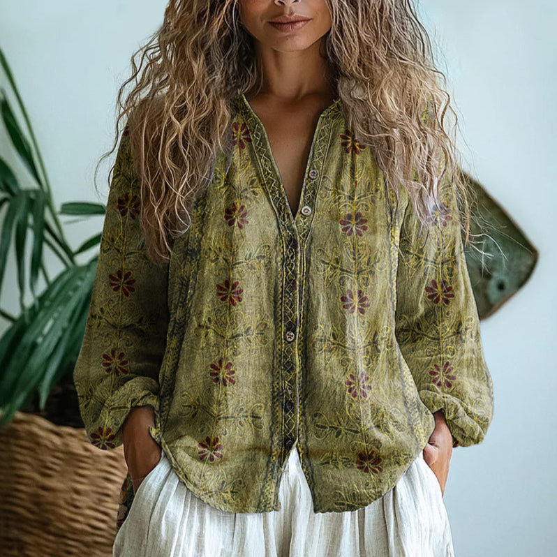 Sofia – Ležerna bluza s prirodnim uzorkom