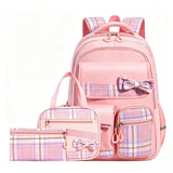 3PCS Waterproof Backpack for School,Oxford Cloth Bookbag Set with Lunch Box & Pencil Case,School Bag for Elementary Middle High School,Back to School Gift,Birthday'S Gift