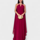 Mabel - Elegantne maxi haljine s plaštem i visokim razporkom