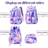 3PCS Waterproof Backpack for School,Oxford Cloth Bookbag Set with Lunch Box & Pencil Case,School Bag for Elementary Middle High School,Back to School Gift,Birthday'S Gift
