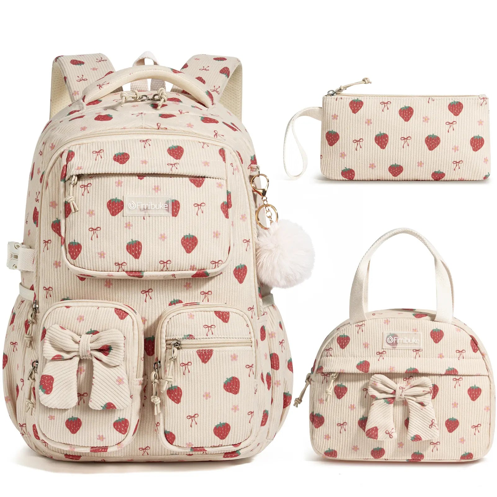 Fimibuke 3PCS Waterproof Backpack for School,Oxford Cloth Bookbag Set with Lunch Box & Pencil Case,School Bag for Elementary Middle High School,Back to School Gift,Birthday'S Gift,Back to School Shopping,Travel Essentials