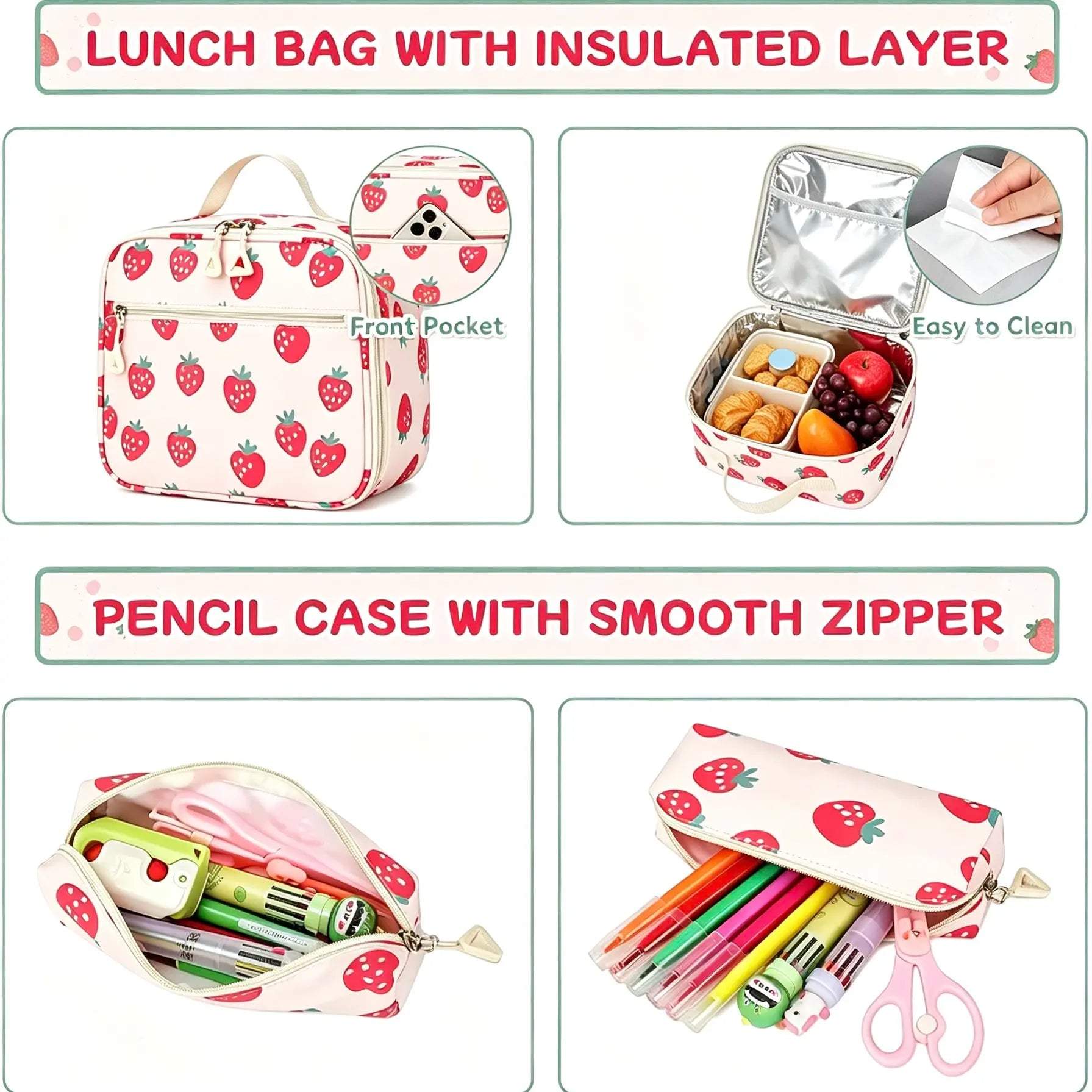 3PCS Waterproof Backpack for School,Oxford Cloth Bookbag Set with Lunch Box & Pencil Case,School Bag for Elementary Middle High School,Back to School Gift,Birthday'S Gift