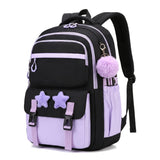 School Backpack Set for Girls, Chic Color-Block Waterproof Nylon, Ultra-Light Large Capacity for Back to School & Sleepovers, Back to School Haul, Casual,Back to School,Back to School Haul