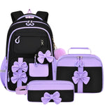3PCS Waterproof Backpack for School,Oxford Cloth Bookbag Set with Lunch Box & Pencil Case,School Bag for Elementary Middle High School,Back to School Gift,Birthday'S Gift