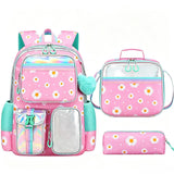 3PCS Waterproof Backpack for School,Oxford Cloth Bookbag Set with Lunch Box & Pencil Case,School Bag for Elementary Middle High School,Back to School Gift,Birthday'S Gift