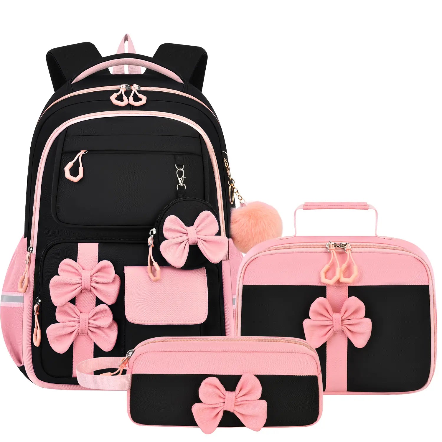 3PCS Waterproof Backpack for School,Oxford Cloth Bookbag Set with Lunch Box & Pencil Case,School Bag for Elementary Middle High School,Back to School Gift,Birthday'S Gift