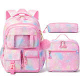 Fimibuke 3PCS Waterproof Backpack for School,Oxford Cloth Bookbag Set with Lunch Box & Pencil Case,School Bag for Elementary Middle High School,Back to School Gift,Birthday'S Gift,Back to School Shopping,Travel Essentials
