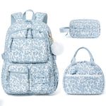 Fimibuke 3PCS Waterproof Backpack for School,Oxford Cloth Bookbag Set with Lunch Box & Pencil Case,School Bag for Elementary Middle High School,Back to School Gift,Birthday'S Gift,Back to School Shopping,Travel Essentials