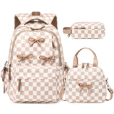 SIMILOVE 3PCS Backpack for School- Corduroy Girls Backpack with Lunch Bag & Pencil Case, School Bag for Elementary Middle High School,Back to School Gift,Birthday'S Gift, Backpacks for School, Bookbag