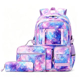 3PCS Waterproof Backpack for School,Oxford Cloth Bookbag Set with Lunch Box & Pencil Case,School Bag for Elementary Middle High School,Back to School Gift,Birthday'S Gift