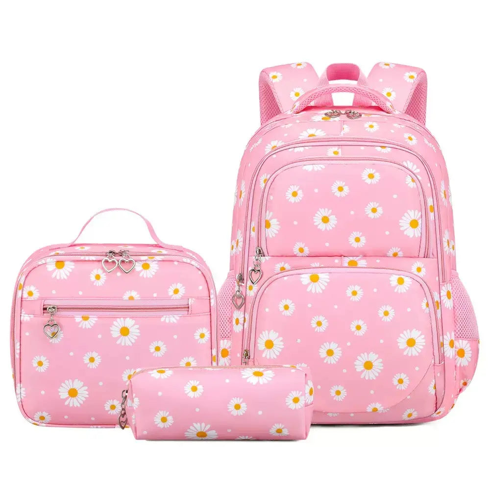 3PCS Waterproof Backpack for School,Oxford Cloth Bookbag Set with Lunch Box & Pencil Case,School Bag for Elementary Middle High School,Back to School Gift,Birthday'S Gift