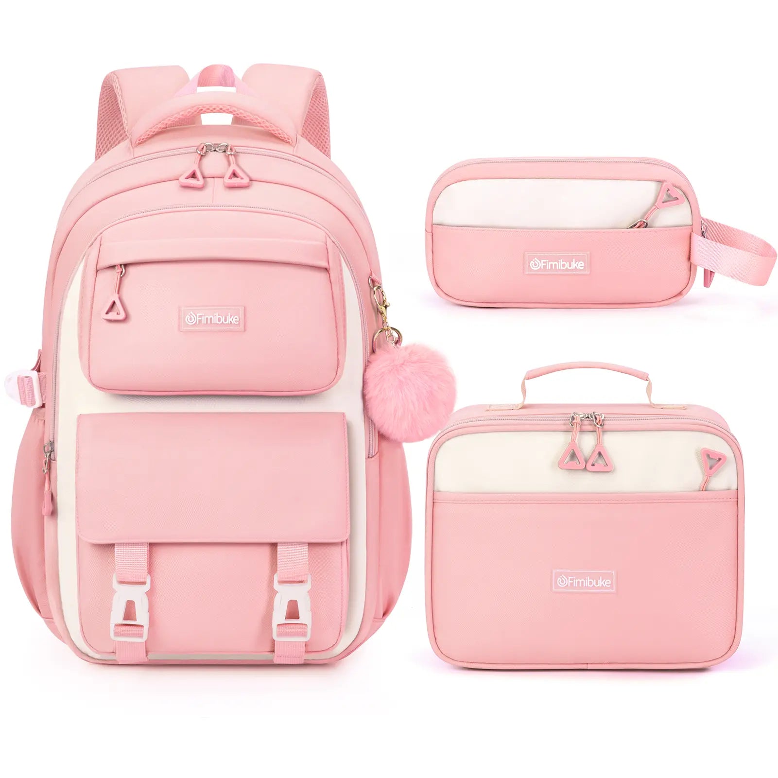 Fimibuke 3PCS Waterproof Backpack for School,Oxford Cloth Bookbag Set with Lunch Box & Pencil Case,School Bag for Elementary Middle High School,Back to School Gift,Birthday'S Gift,Back to School Shopping,Travel Essentials