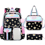 3PCS Waterproof Backpack for School,Oxford Cloth Bookbag Set with Lunch Box & Pencil Case,School Bag for Elementary Middle High School,Back to School Gift,Birthday'S Gift
