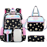 3PCS Waterproof Backpack for School,Oxford Cloth Bookbag Set with Lunch Box & Pencil Case,School Bag for Elementary Middle High School,Back to School Gift,Birthday'S Gift