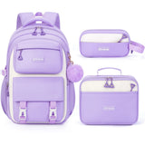 Fimibuke 3PCS Backpack for School,Waterproof Bookbag Set with Lunch Box & Pencil Case,School Bag for Elementary Middle School,Back to School Gift,Birthday'S Gift,Back to School Shopping,Travel Essentials