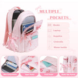 SIMILOVE 3PCS Backpack for School- Corduroy Girls Backpack with Lunch Bag & Pencil Case, School Bag for Elementary Middle High School,Back to School Gift,Birthday'S Gift, Backpacks for School, Bookbag