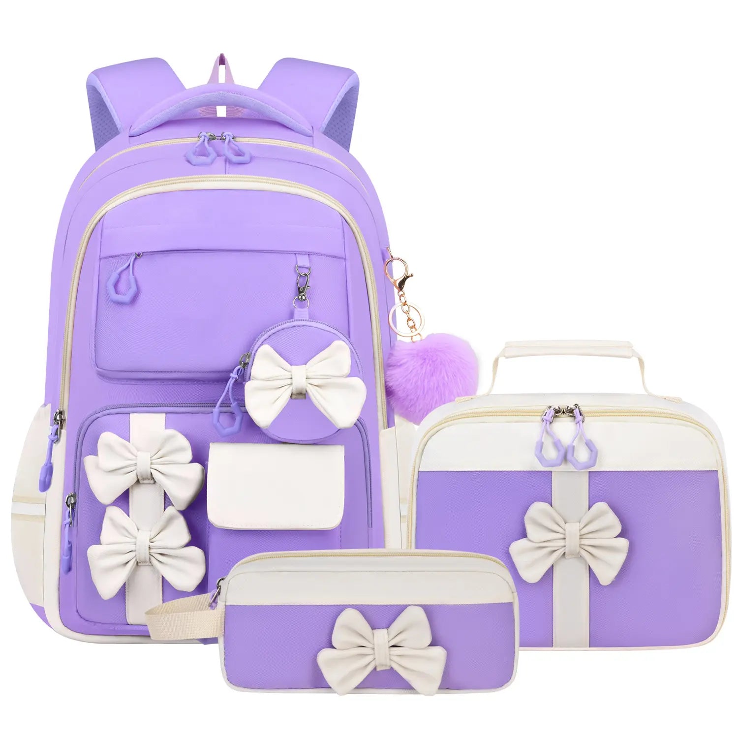 3PCS Waterproof Backpack for School,Oxford Cloth Bookbag Set with Lunch Box & Pencil Case,School Bag for Elementary Middle High School,Back to School Gift,Birthday'S Gift