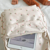 Cute Floral Pattern Backpack, Large Capacity Travel Backpacks for School, Multi-Pockets Zipper Backpack for School & Travel & Back to School, Backpacks for School