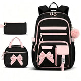 3PCS Waterproof Backpack for School,Oxford Cloth Bookbag Set with Lunch Box & Pencil Case,School Bag for Elementary Middle High School,Back to School Gift,Birthday'S Gift