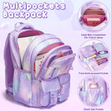 Fimibuke 3PCS Waterproof Backpack for School,Oxford Cloth Bookbag Set with Lunch Box & Pencil Case,School Bag for Elementary Middle High School,Back to School Gift,Birthday'S Gift,Back to School Shopping,Travel Essentials