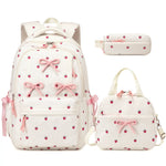 SIMILOVE 3PCS Backpack for School- Corduroy Girls Backpack with Lunch Bag & Pencil Case, School Bag for Elementary Middle High School,Back to School Gift,Birthday'S Gift, Backpacks for School, Bookbag