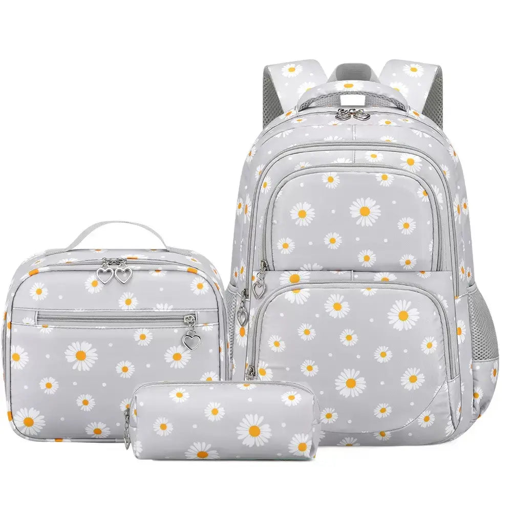 3PCS Waterproof Backpack for School,Oxford Cloth Bookbag Set with Lunch Box & Pencil Case,School Bag for Elementary Middle High School,Back to School Gift,Birthday'S Gift