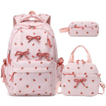 SIMILOVE 3PCS Backpack for School- Corduroy Girls Backpack with Lunch Bag & Pencil Case, School Bag for Elementary Middle High School,Back to School Gift,Birthday'S Gift, Backpacks for School, Bookbag