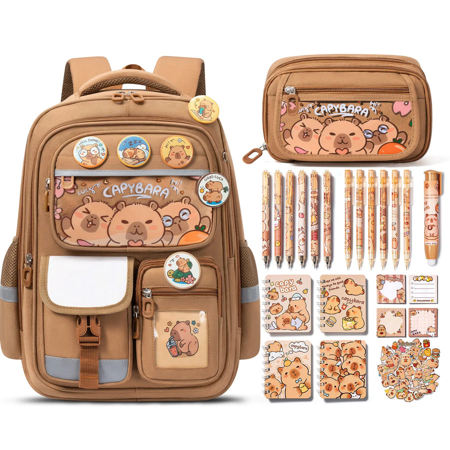 Fimibuke Waterproof Backpack Set – Includes School Bag, Lunch Box & Pencil Case, Lightweight, School Backpack Book Bag for Back-To-School Students,Back to School,Back to School Shopping,Travel Essentials