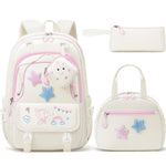 Fimibuke 3PCS Backpack for School,Waterproof Bookbag Set with Lunch Box & Pencil Case,School Bag for Elementary Middle School,Back to School Gift,Birthday'S Gift,Back to School Shopping,Travel Essentials